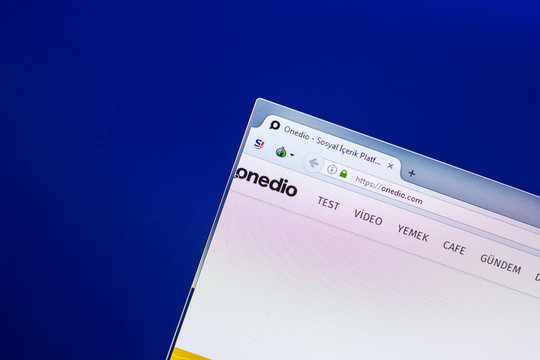 Ryazan, Russia - April 29, 2018: Homepage of Onedio website on the display of PC, url - Onedio.com.