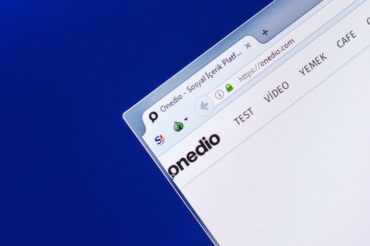 Ryazan, Russia - April 29, 2018: Homepage of Onedio website on the display of PC, url - Onedio.com.