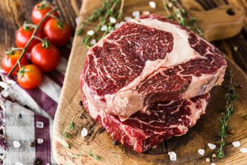 fresh quality expensive pork beef steak in a restaurant