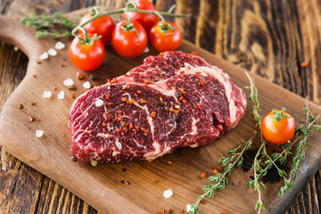 fresh quality expensive pork beef steak in a restaurant