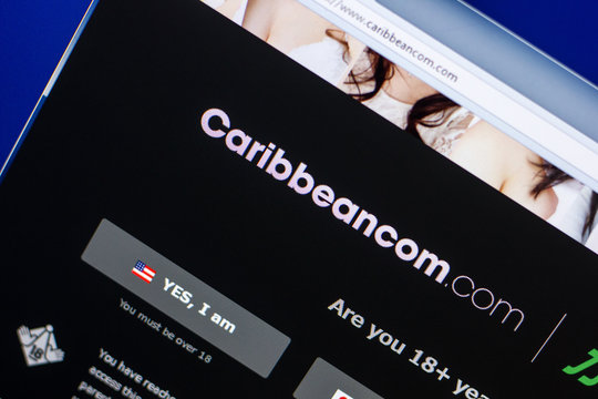 Ryazan, Russia - April 29, 2018: Homepage of Caribbeancom website on the display of PC, url - Caribbeancom.com.