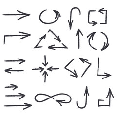 Hand drawn arrows. Black signs
