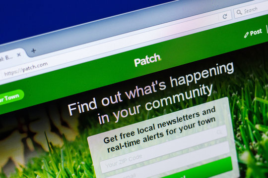 Ryazan, Russia - April 29, 2018: Homepage of Patch website on the display of PC, url - Patch.com