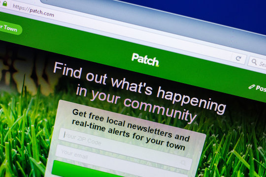 Ryazan, Russia - April 29, 2018: Homepage of Patch website on the display of PC, url - Patch.com