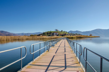 Floating Bridge - Small Prespa Lake and Prespa National Park, Greece