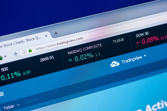 Ryazan, Russia - April 29, 2018: Homepage of Tradingview website on the display of PC, url - Tradingview.com