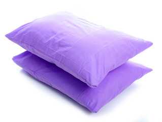 Pillowcase purple soft on white background isolation