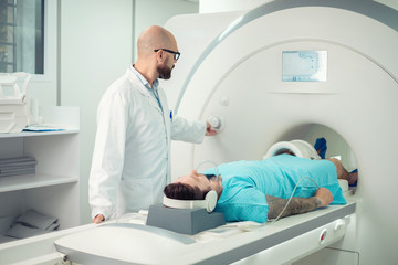 Patient visiting MRI procedure in a hospital