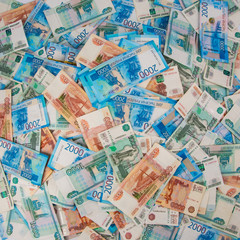 Russian rubles, bills of various denominations