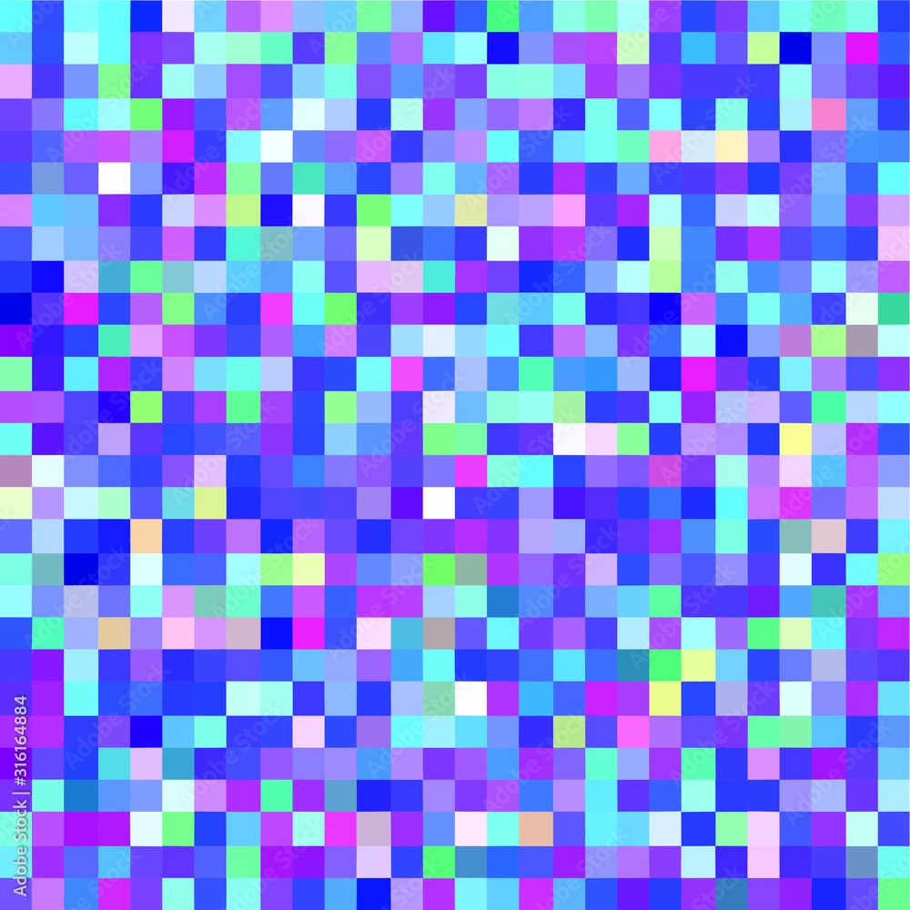 Aufkleber Abstract geometric background with glitch art VHS effect of pixel sorting. Mosaic of random colorful pixels like in 8bit video game.