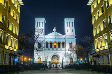 Fototapeta na wymiar Peter and Paul Church on Nevsky Prospect in St. Petersburg