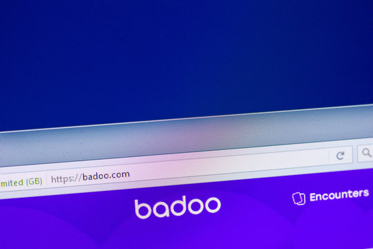 Ryazan, Russia - April 29, 2018: Homepage of Badoo website on the display of PC, url - Badoo.com