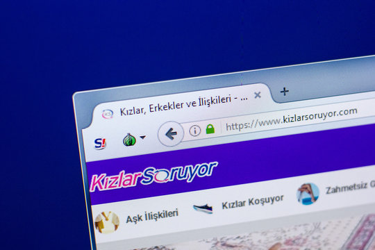 Ryazan, Russia - April 29, 2018: Homepage of Kizlarsoruyor website on the display of PC, url - Kizlarsoruyor.com
