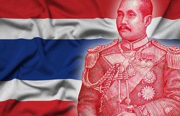 Portrait of Chulalongkorn also known as King Rama V was the fifth monarch of Siam under the House of Chakri. Figure on Thailand flag