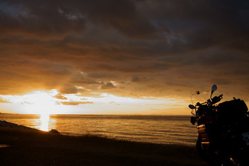 夕焼けとバイク(Sunset&Bike)