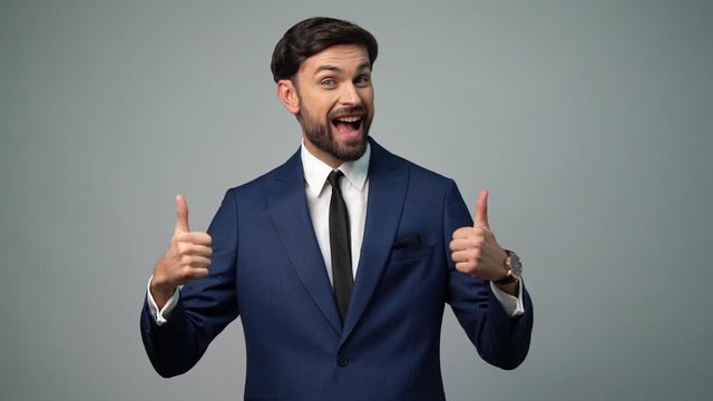 full hd video of young handsome stylish businessman - 4x slow motion