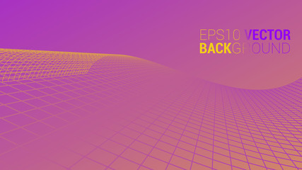 Vector abstract futuristic digital landscape