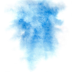 Blue watercolor background with space for text or image