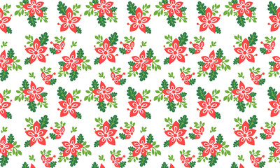 Elegant red flower for Christmas, with unique leaf and floral pattern decor.