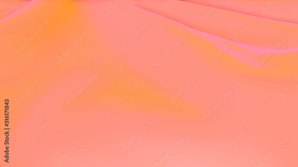 Poster a light orange plane is deformed by different waves. abstract animated background. 3d render