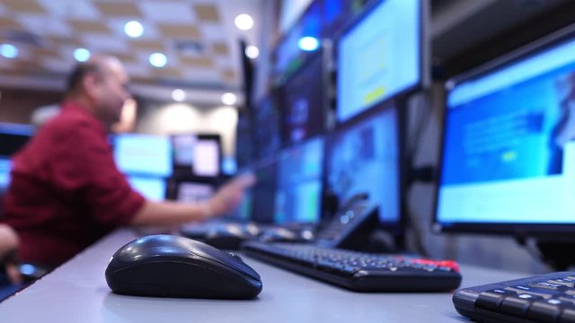 Engineer group looking to work in the electrical control room footage 4K