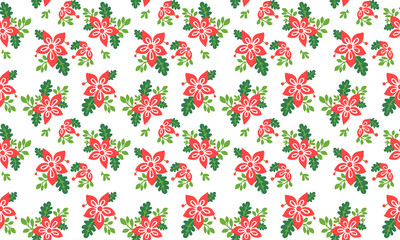 Unique Christmas pattern background, with elegant flower and leaf design.
