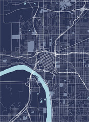 map of the city of Tulsa, Oklahoma, USA
