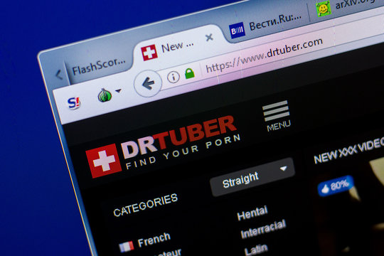 Ryazan, Russia - May 08, 2018: Drtuber website on the display of PC, url - Drtuber.com.