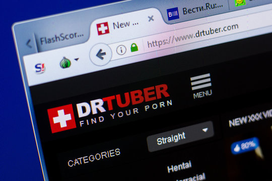 Ryazan, Russia - May 08, 2018: Drtuber website on the display of PC, url - Drtuber.com.