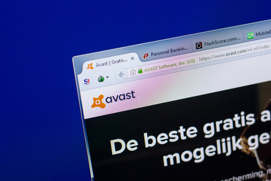 Ryazan, Russia - May 08, 2018: Avast website on the display of PC, url - Avast.com.