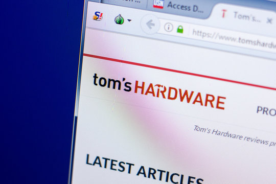 Ryazan, Russia - May 08, 2018: TomsHardware website on the display of PC, url - TomsHardware.com.