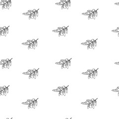 Vector seamless pattern of fresh olive branches