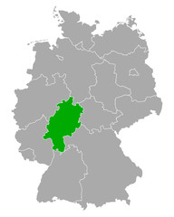 Karte von Hessen in Deutschland