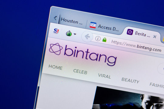 Ryazan, Russia - May 08, 2018: Bintang website on the display of PC, url - Bintang.com.