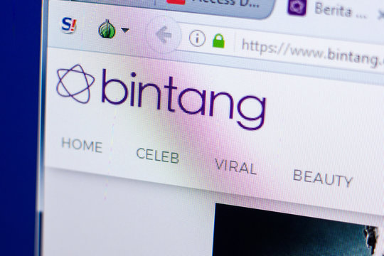 Ryazan, Russia - May 08, 2018: Bintang website on the display of PC, url - Bintang.com.