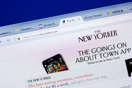 Ryazan, Russia - May 08, 2018: Newyorker website on the display of PC, url - Newyorker.com.