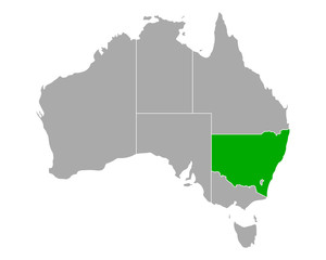 Karte von New South Wales in Australien