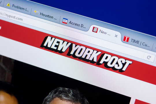 Ryazan, Russia - May 08, 2018: New York Post website on the display of PC, url - NYpost.com.