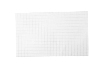 Piece of blank notebook paper isolated on white. Space for design