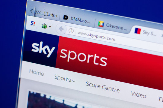 Ryazan, Russia - May 08, 2018: SkySports website on the display of PC, url - SkySports.com.