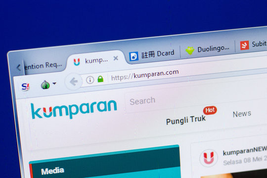 Ryazan, Russia - May 08, 2018: Kumparan website on the display of PC, url - Kumparan.com.