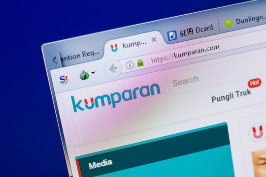 Ryazan, Russia - May 08, 2018: Kumparan website on the display of PC, url - Kumparan.com.