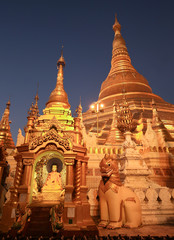 the golden stupa of the Shwedagon Pagoda Yangon in Myanmar