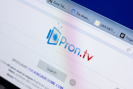 Ryazan, Russia - May 08, 2018: Pron website on the display of PC, url - Pron.tv.