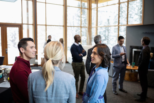 Business People Talking, Networking At Conference