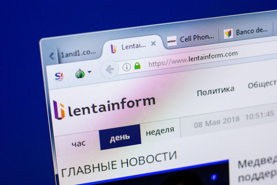 Ryazan, Russia - May 08, 2018: Lentainform website on the display of PC, url - Lentainform.com.