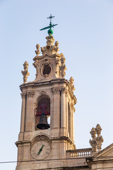 Fototapeta na wymiar Bell tower of Basilica da Estrela in Lisbon Portugal