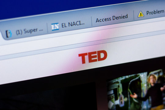 Ryazan, Russia - May 08, 2018: Ted website on the display of PC, url - Ted.com.