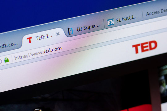Ryazan, Russia - May 08, 2018: Ted website on the display of PC, url - Ted.com.