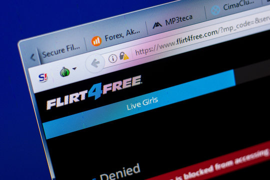 Ryazan, Russia - May 08, 2018: Flirt4Free website on the display of PC, url - Flirt4Free.com.